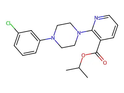 Isopropyl 2-[4-(3-chlorophenyl)piperazino]nicotinate structure