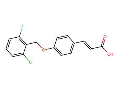 3-[4-[(2-chloro-6-fluoro-phenyl)methoxy]phenyl]prop-2-enoic Acid structure