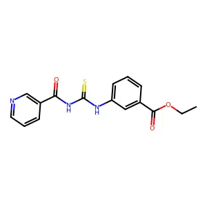 Ethyl 3-(pyridine-3-carbonylcarbamothioylamino)benzoate structure