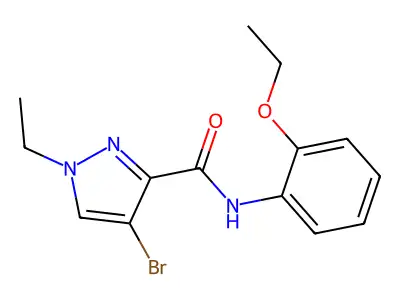 4-bromo-N-(2-ethoxyphenyl)-1-ethyl-1H-pyrazole-3-carboxamide structure