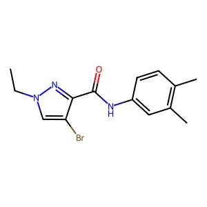 4-bromo-N-(3,4-dimethylphenyl)-1-ethylpyrazole-3-carboxamide structure