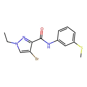 4-bromo-1-ethyl-N-[3-(methylsulfanyl)phenyl]-1H-pyrazole-3-carboxamide structure