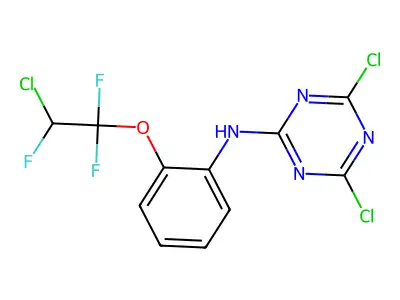 4,6-dichloro-N-[2-(2-chloro-1,1,2-trifluoroethoxy)phenyl]-1,3,5-triazin-2-amine structure