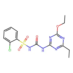 2-Chloro-N-[[(4-ethoxy-6-ethyl-1,3,5-triazin-2-yl)amino]carbonyl]benzenesulfonamide structure