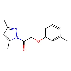 2-(3,5-dimethyl-1H-pyrazol-1-yl)-2-oxoethyl 3-methylphenyl ether structure