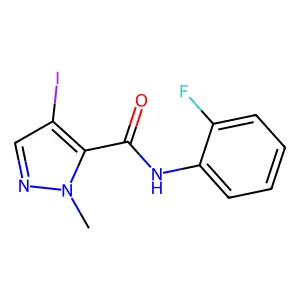 N-(2-fluorophenyl)-4-iodo-1-methyl-1H-pyrazole-5-carboxamide structure