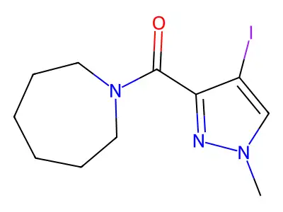 Azepan-1-yl-(4-iodo-1-methylpyrazol-3-yl)methanone structure