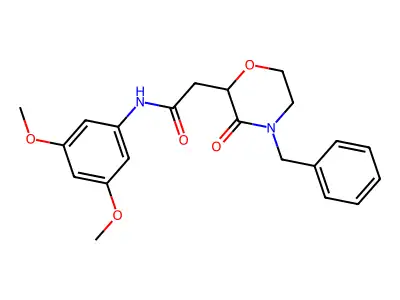 2-(4-benzyl-3-oxomorpholin-2-yl)-N-(3,5-dimethoxyphenyl)acetamide structure
