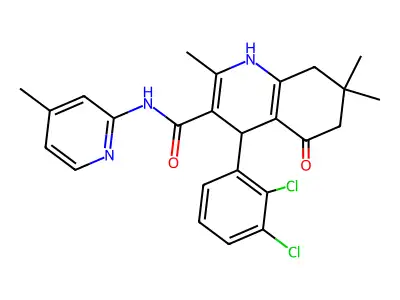 4-(2,3-dichlorophenyl)-2,7,7-trimethyl-N-(4-methyl-2-pyridinyl)-5-oxo-1,4,5,6,7,8-hexahydro-3-quinolinecarboxamide structure