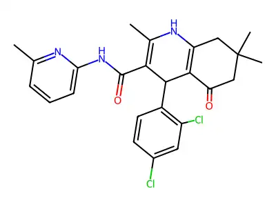 4-(2,4-dichlorophenyl)-2,7,7-trimethyl-N-(6-methyl-2-pyridinyl)-5-oxo-1,4,5,6,7,8-hexahydro-3-quinolinecarboxamide structure