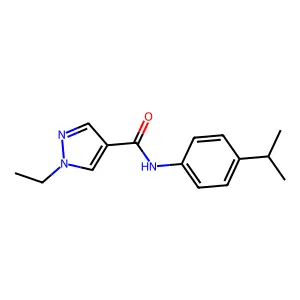 1-ethyl-N-(4-propan-2-ylphenyl)pyrazole-4-carboxamide structure