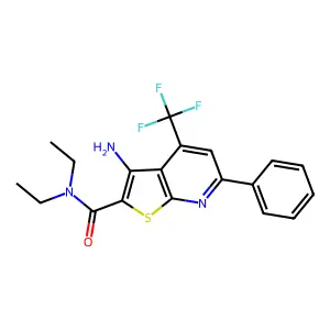 3-Amino-N,N-diethyl-6-PH-4-(trifluoromethyl)thieno(2,3-B)pyridine-2-carboxamide structure