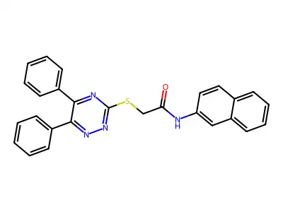 2-((5,6-Diphenyl-1,2,4-triazin-3-YL)thio)-N-(2-naphthyl)acetamide structure