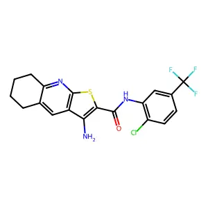 3-amino-N-[2-chloro-5-(trifluoromethyl)phenyl]-5,6,7,8-tetrahydrothieno[2,3-b]quinoline-2-carboxamide structure