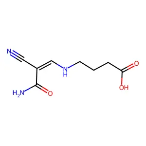 4-[[(Z)-3-amino-2-cyano-3-oxoprop-1-enyl]amino]butanoic acid structure