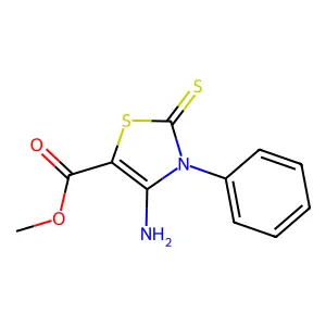 Methyl 4-amino-2,3-dihydro-3-phenyl-2-thioxo-5-thiazolecarboxylate structure