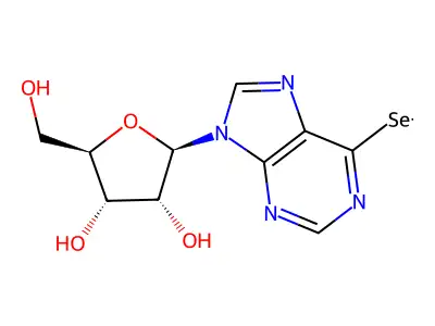 (2R,3S,4R,5R)-2-(hydroxymethyl)-5-(6-selanylpurin-9-yl)oxolane-3,4-diol structure