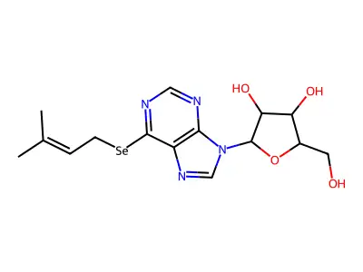 6-[(3-Methylbut-2-en-1-yl)selanyl]-9-pentofuranosyl-9h-purine structure