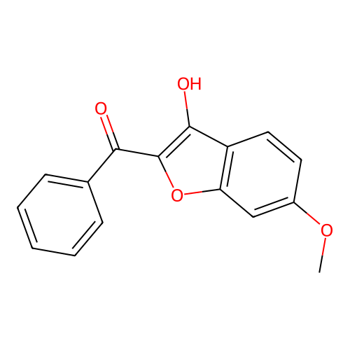 (2E)-2-[hydroxy(phenyl)methylidene]-6-methoxy-1-benzofuran-3-one structure