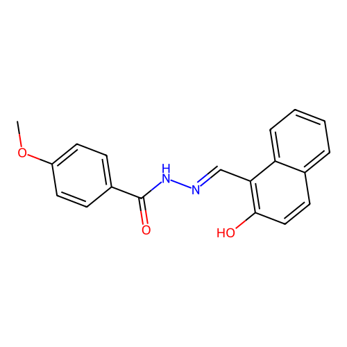 N-[(2-hydroxynaphthalen-1-yl)methylideneamino]-4-methoxybenzamide structure