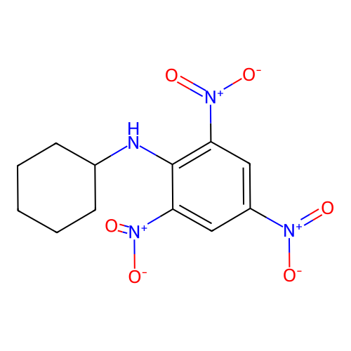 N-cyclohexyl-2,4,6-trinitroaniline structure