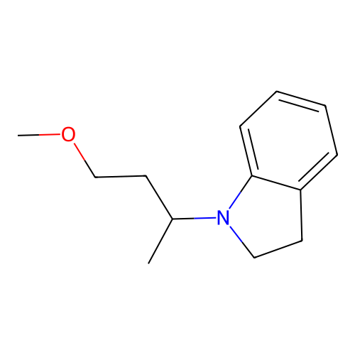 4-Methoxy-2-(N-indolinyl)butane structure