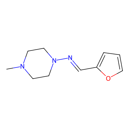 N-[(E)-furan-2-ylmethylidene]-4-methylpiperazin-1-amine structure