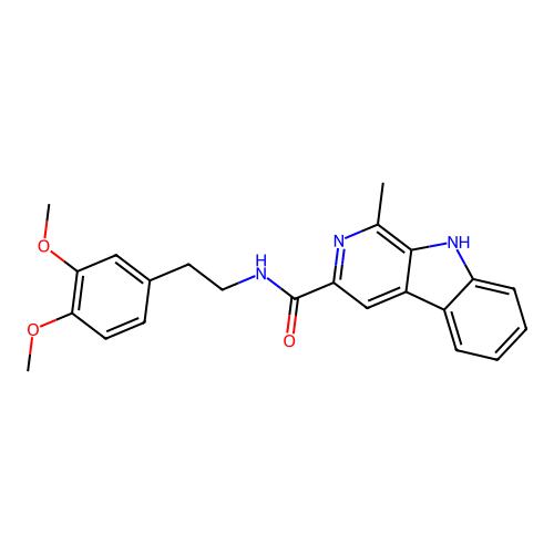 N-(3,4-dimethoxyphenethyl)-1-methyl-9H-pyrido[3,4-b]indole-3-carboxamide structure