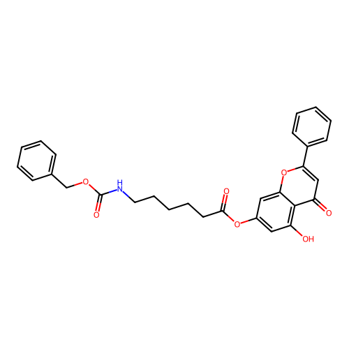 5-hydroxy-4-oxo-2-phenyl-4H-chromen-7-yl 6-{[(benzyloxy)carbonyl]amino}hexanoate structure