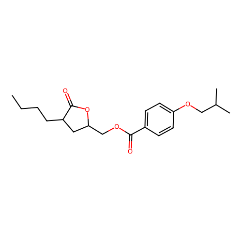 (4-Butyl-5-oxotetrahydrofuran-2-yl)methyl 4-isobutoxybenzoate structure