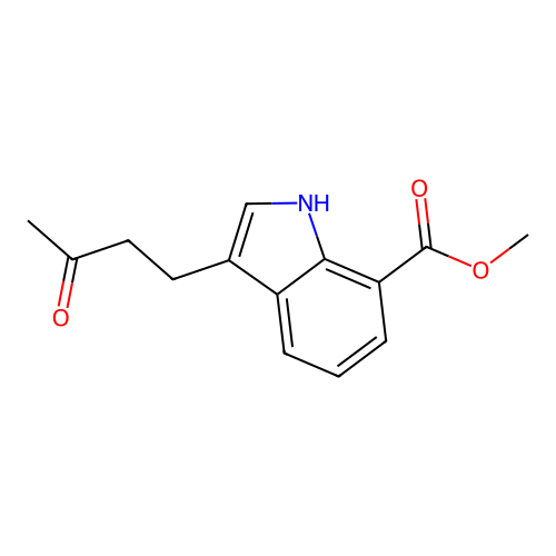 methyl 3-(3-oxobutyl)-1H-indole-7-carboxylate structure