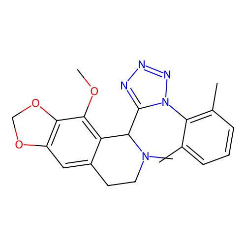 5-(1-(2,6-dimethylphenyl)-1H-tetrazol-5-yl)-4-methoxy-6-methyl-5,6,7,8-tetrahydro-[1,3]dioxolo[4,5-g]isoquinoline structure