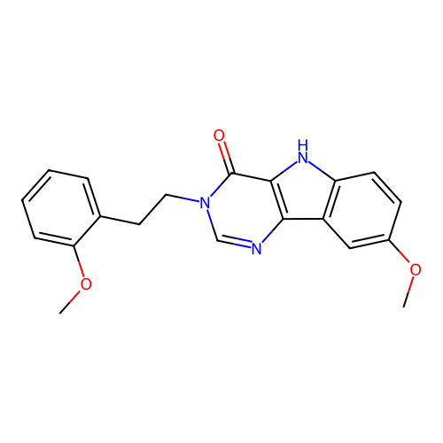 8-methoxy-3-(2-methoxyphenethyl)-3H-pyrimido[5,4-b]indol-4(5H)-one structure