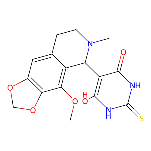 6-hydroxy-5-(4-methoxy-6-methyl-5,6,7,8-tetrahydro-[1,3]dioxolo[4,5-g]isoquinolin-5-yl)-2-thioxo-2,3-dihydropyrimidin-4(1H)-one structure
