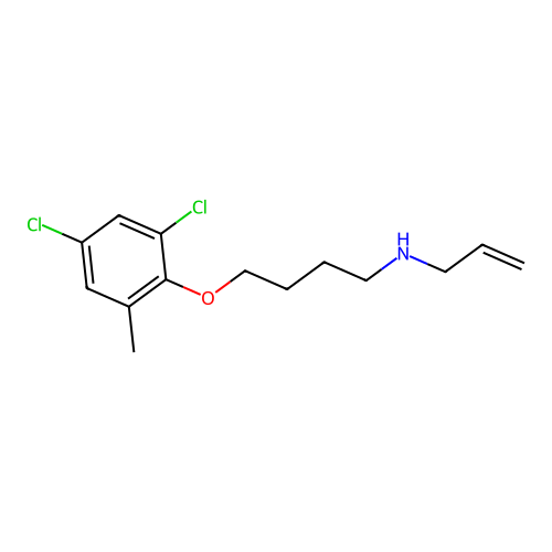 N-allyl-N-[4-(2,4-dichloro-6-methylphenoxy)butyl]amine structure