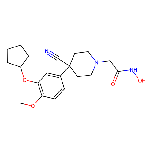 2-(4-Cyano-4-(3-(cyclopentyloxy)-4-methoxyphenyl)piperidin-1-yl)-N-hydroxyacetamide structure