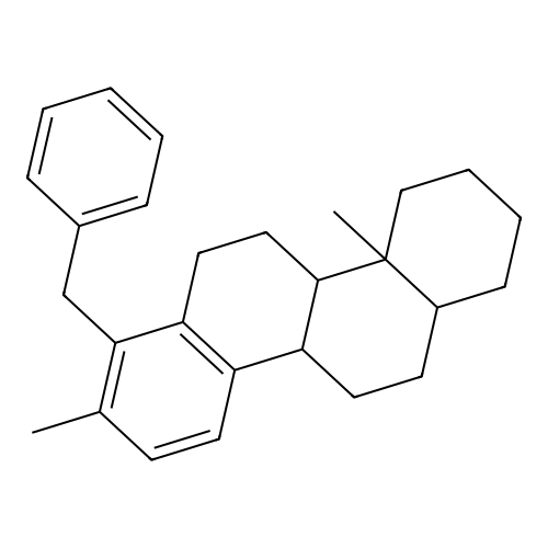 7-benzyl-4a,8-dimethyl-2,3,4,4b,5,6,10b,11,12,12a-decahydro-1H-chrysene structure