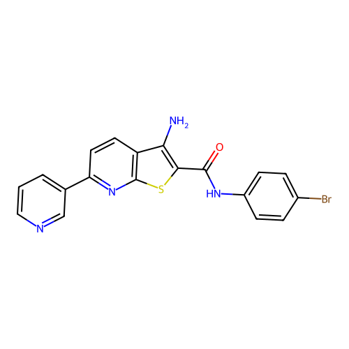3-amino-N-(4-bromophenyl)-6-(pyridin-3-yl)thieno[2,3-b]pyridine-2-carboxamide structure