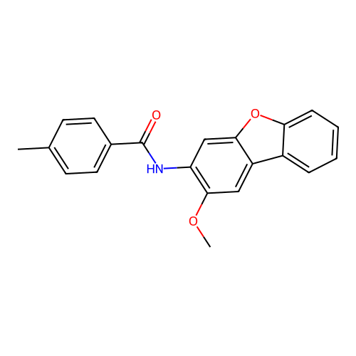 N-(2-methoxydibenzo[b,d]furan-3-yl)-4-methylbenzamide structure