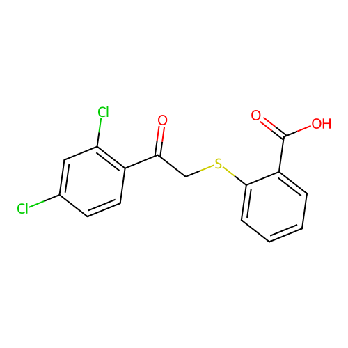 2-{[2-(2,4-Dichlorophenyl)-2-oxoethyl]sulfanyl}benzoic acid structure