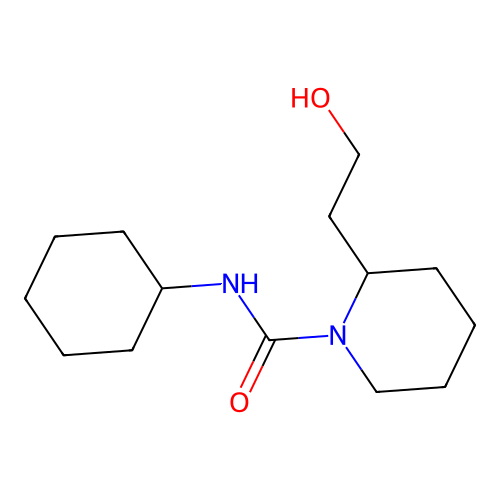 N-cyclohexyl[2-(2-hydroxyethyl)piperidyl]carboxamide structure
