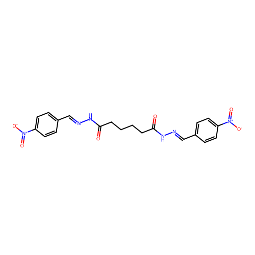 N'~1~,N'~6~-bis{4-nitrobenzylidene}hexanedihydrazide structure