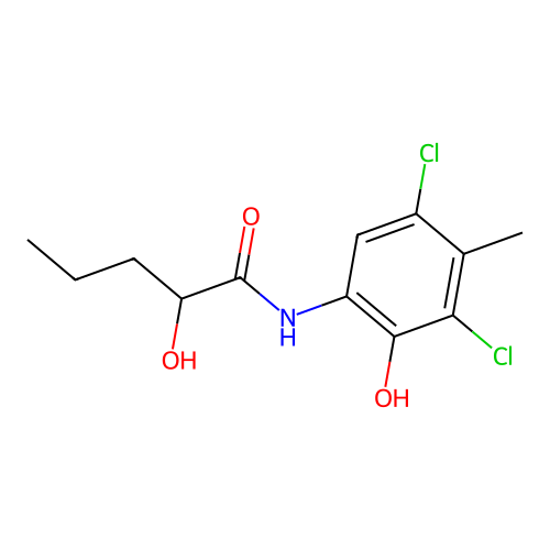 Pentanamide, N-(3,5-dichloro-2-hydroxy-4-methylphenyl)-2-hydroxy- structure
