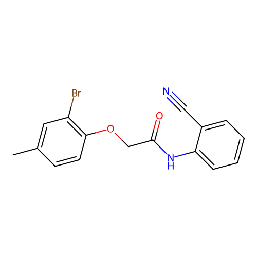 2-(2-bromo-4-methylphenoxy)-N-(2-cyanophenyl)acetamide structure