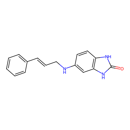 5-{[(2E)-3-phenylprop-2-en-1-yl]amino}-1,3-dihydro-2H-benzimidazol-2-one structure