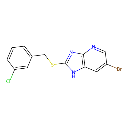 6-bromo-2-[(3-chlorobenzyl)sulfanyl]-1H-imidazo[4,5-b]pyridine structure