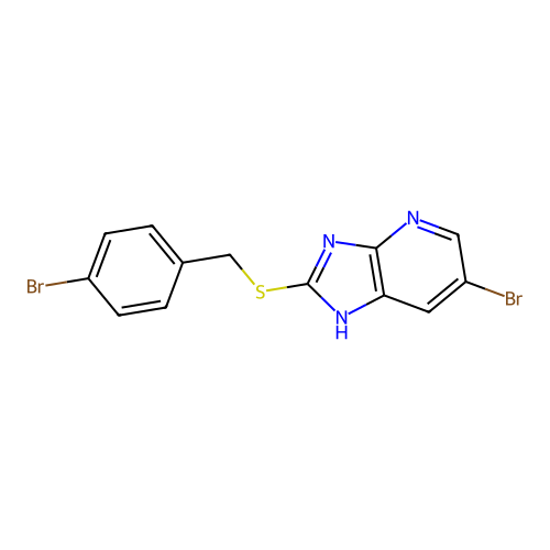 6-bromo-2-[(4-bromobenzyl)sulfanyl]-1H-imidazo[4,5-b]pyridine structure