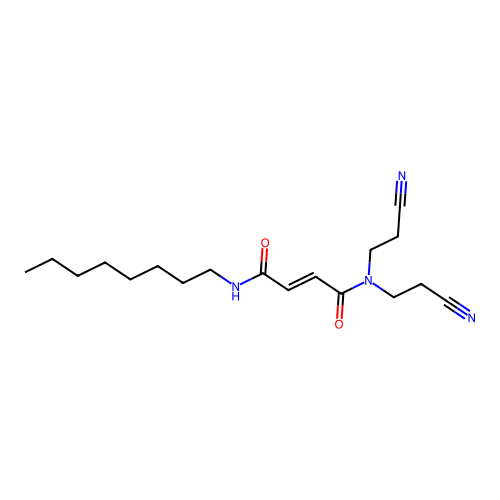 N',N'-bis(2-cyanoethyl)-N-octylbut-2-enediamide structure