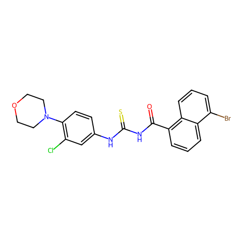 5-bromo-N-{[3-chloro-4-(morpholin-4-yl)phenyl]carbamothioyl}naphthalene-1-carboxamide structure