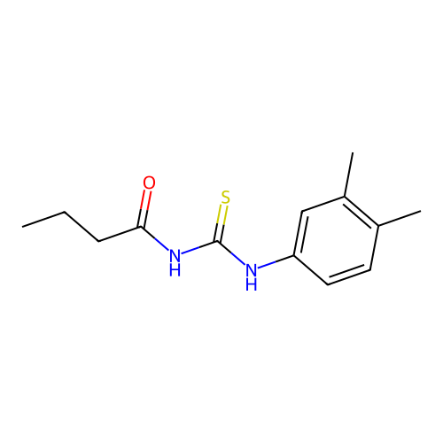 N-[(3,4-dimethylphenyl)carbamothioyl]butanamide structure